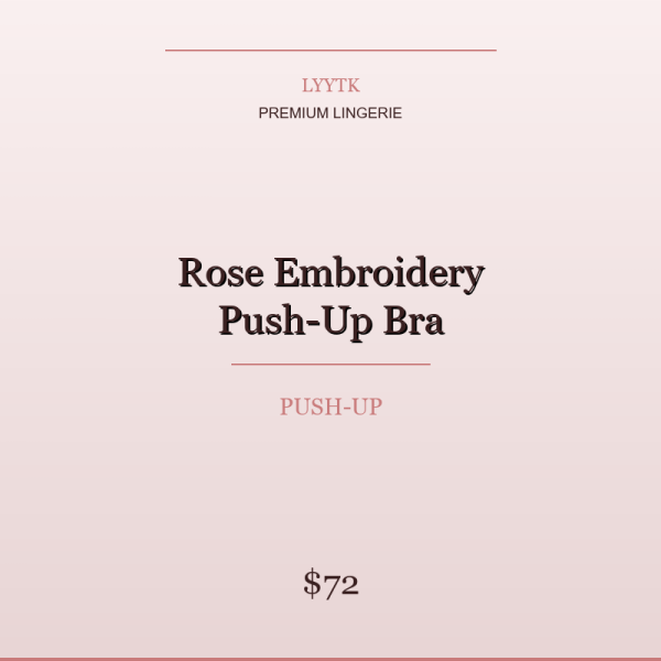 Rose Embroidery Push-Up Bra